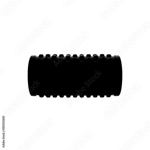 Black cylindrical object with serrated edges