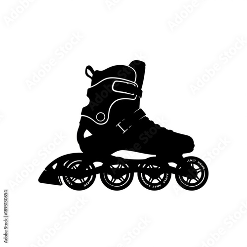 Black silhouette of a rollerblade