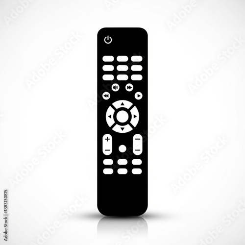 Black remote control with white buttons