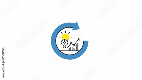 Eco friendly renewable energy concept logo.