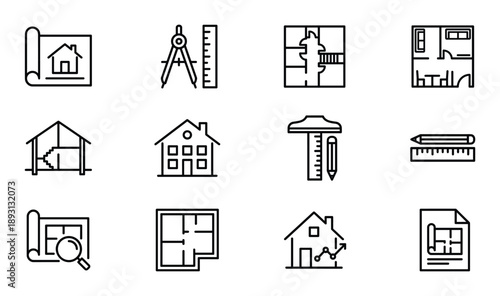 Blueprint of house vector concept design for architectural plan and construction process project
