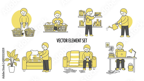 Daily Routine and Household Chores of a Person.