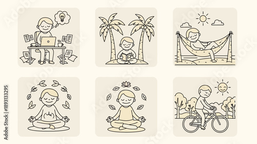 Diverse Lifestyle Activities of a Person Enjoying Life.