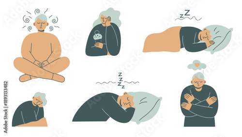 Elderly people experiencing mental health issues and sleep problems.