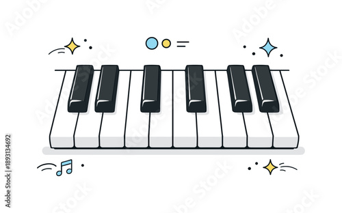 Elegant Piano Focus. Piano keys close-up ? performance focus. Piano keys highlighted under soft light, sense of preparation before playing. Minimal stage mood