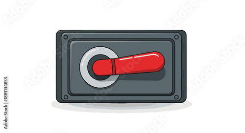 Illustration of a lever switch in gray and red