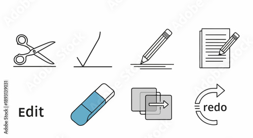 Editing Tools Icon Set for Creative Design