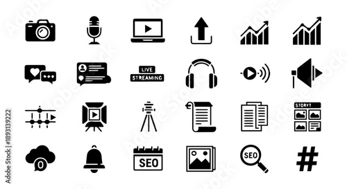 Media Production and Content Creation Icons