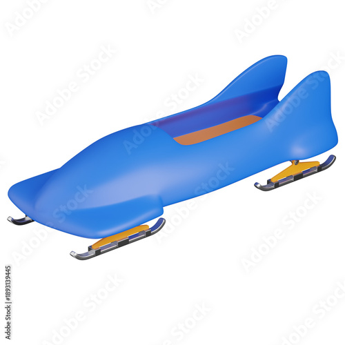 фотографія 3d render Blue Bobsled icon