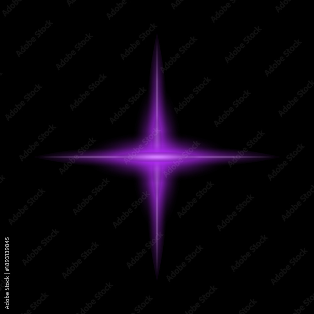 Obraz premium Svg Glowing cross purple light line with radiant shine and beam effect. Futuristic energy streak with shimmer, flare, and neon glow. Perfect for digital highlights. Svg illustration