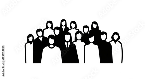 Diverse group of people standing together in a crowd.