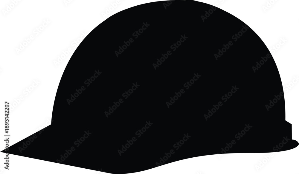 Fototapeta premium Black Construction Hard Hat Helmet Silhouette Vector Illustration for Safety, Building, and Industrial Design