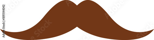 Brown mustache illustration for male fashion grooming and Movember men health awareness design concepts isolated on a white background