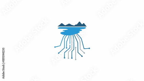 Blue Jellyfish Graphic Illustration.