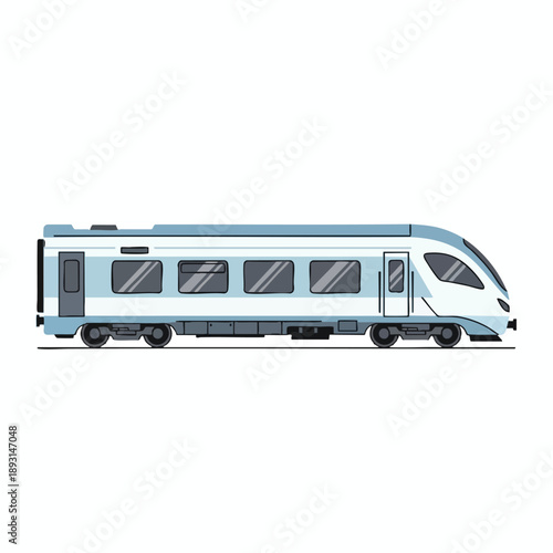 Modern Train on White Background