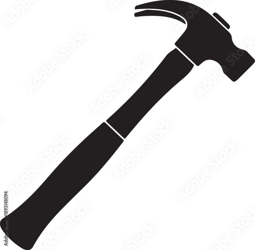 Collection of various black claw hammer silhouettes illustrating different tool designs Vector