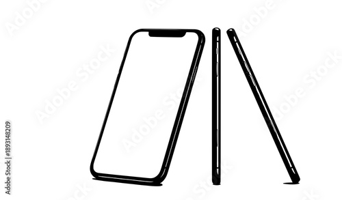 Modern 3D smartphone mockup vector in perspective view for app and UI presentation