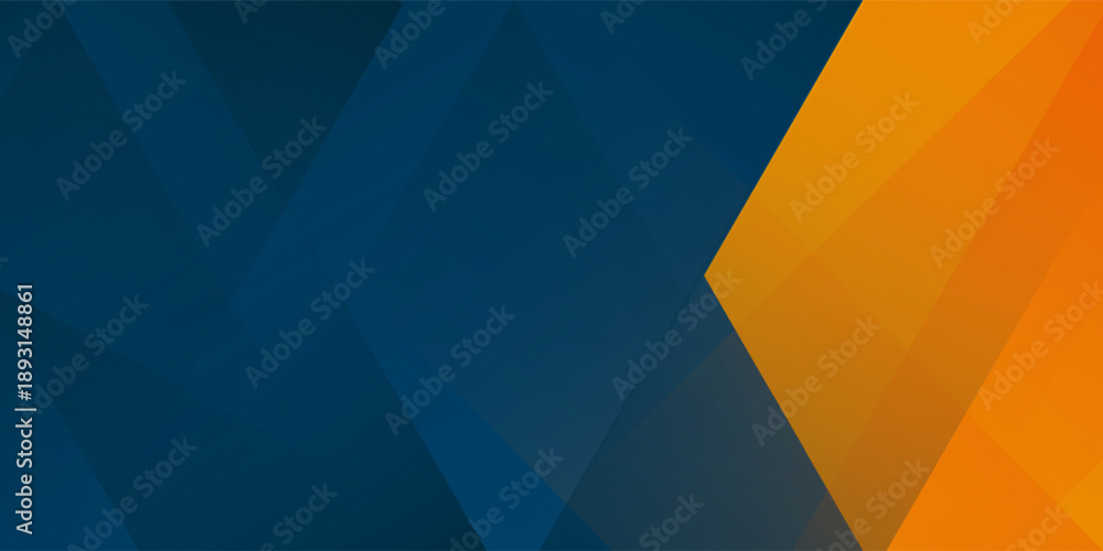 Obraz premium Orange and blue modern abstract wide banner with geometric shapes. Dark blue and orange abstract background. modern design vector