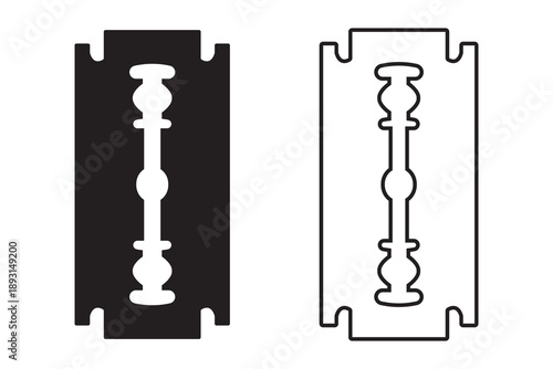 Razor Blade Icon, set of Razor Blade Icon, isolated abstract and flat Razor Blade Icon on white background.