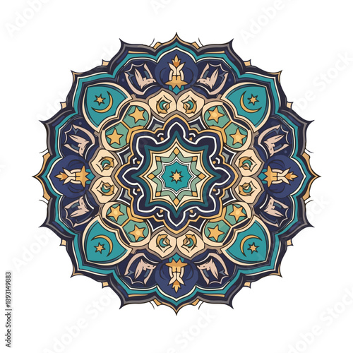 Intricate Mandala Design with Geometric Patterns.