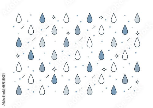 Calm Raindrop Pattern. Raindrop pattern concept. Simplified falling raindrops in soft geometric style, calm repetitive rhythm and airy spacing creating a
