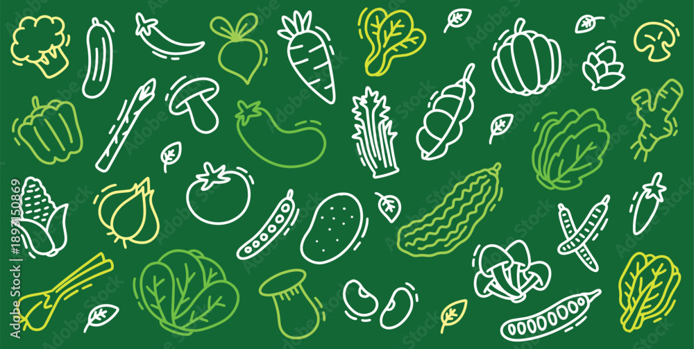 Fototapeta premium Hand drawn vegetables element doodle vector illustration