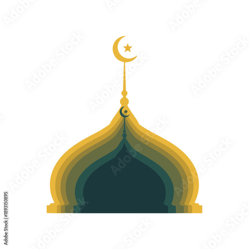 Islamic Dome with Crescent Moon Symbol 1.