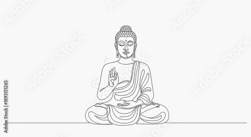 Buddha Statue Meditating in Lotus Position.