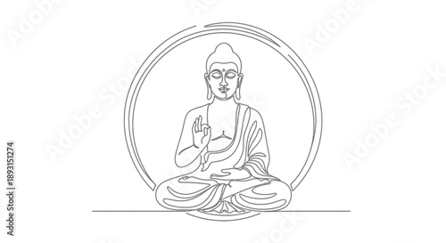 Buddha Statue Sitting Meditation Peaceful Calm.