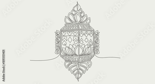 Intricate Ornate Jewelry Design Illustration.