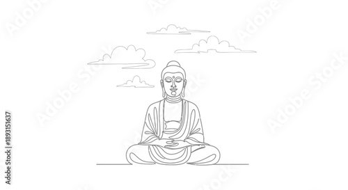 Meditating Monk in Lotus Position 1.