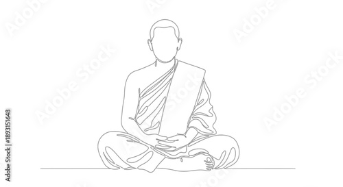 Meditating Monk in Lotus Position.