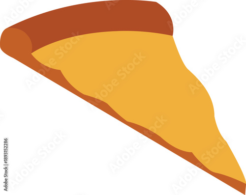 Cheesy pepperoni pizza slice vector illustration featuring a golden crust and melted cheese isolated on white for restaurant menus, fast food branding, Italian cuisine art, and snack graphics.