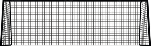 Simple soccer goal net illustration for sports equipment and professional football competition match design concepts isolated on a clean white background