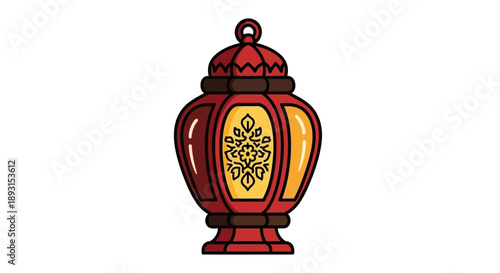 Traditional Islamic Lantern with Ornate Design for Ramadan Celebrations