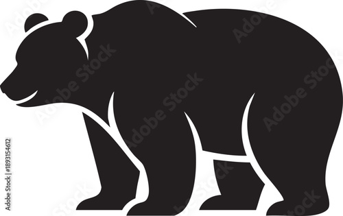 Black silhouette of a bear standing on all fours