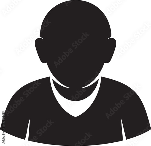 A black silhouette of a person's upper body