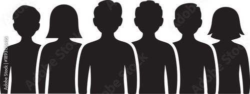 A group of five anonymous people standing together in a line