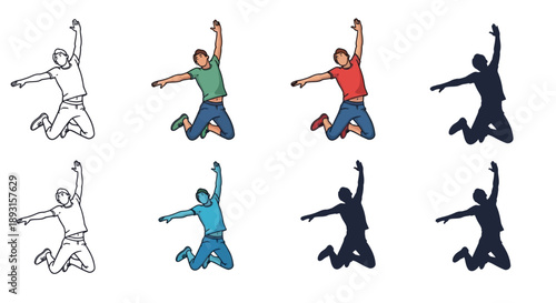 A man jumps high, showing energetic success and freedom.