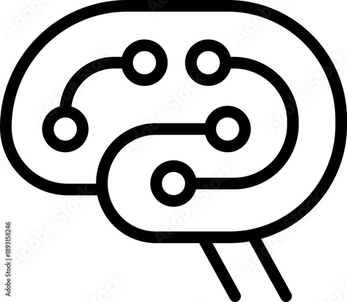 AI Brain icon. Vector line icon