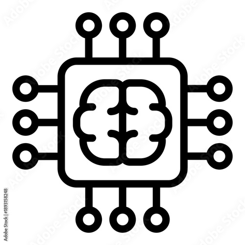 AI Brain icon. Vector line icon