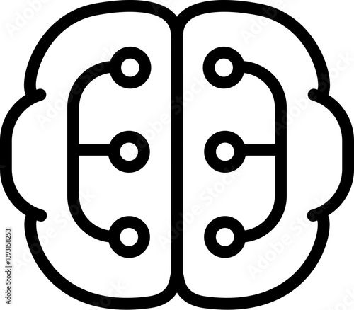 AI Brain icon. Vector line icon
