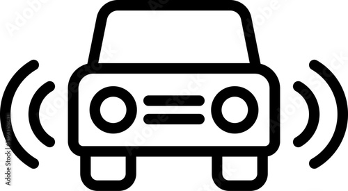 Self Driving Car icon. Vector line icon