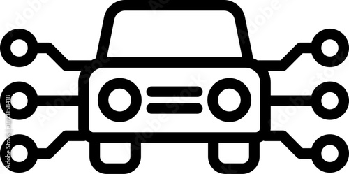Self Driving Car icon. Vector line icon