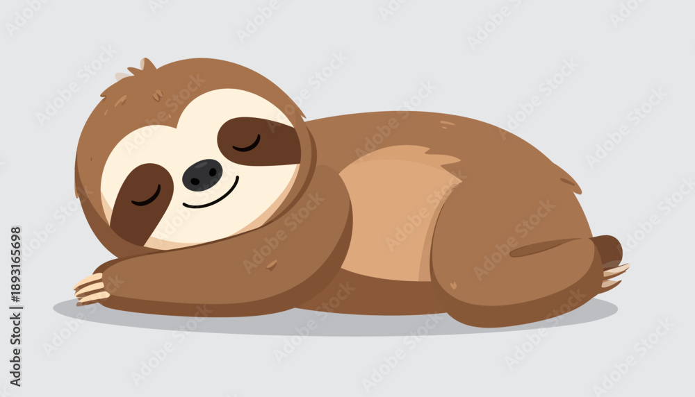 Obraz premium Sleeping Sloth Illustration