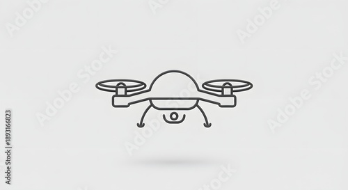 Line drawing of a quadcopter drone, centered on a plain white background