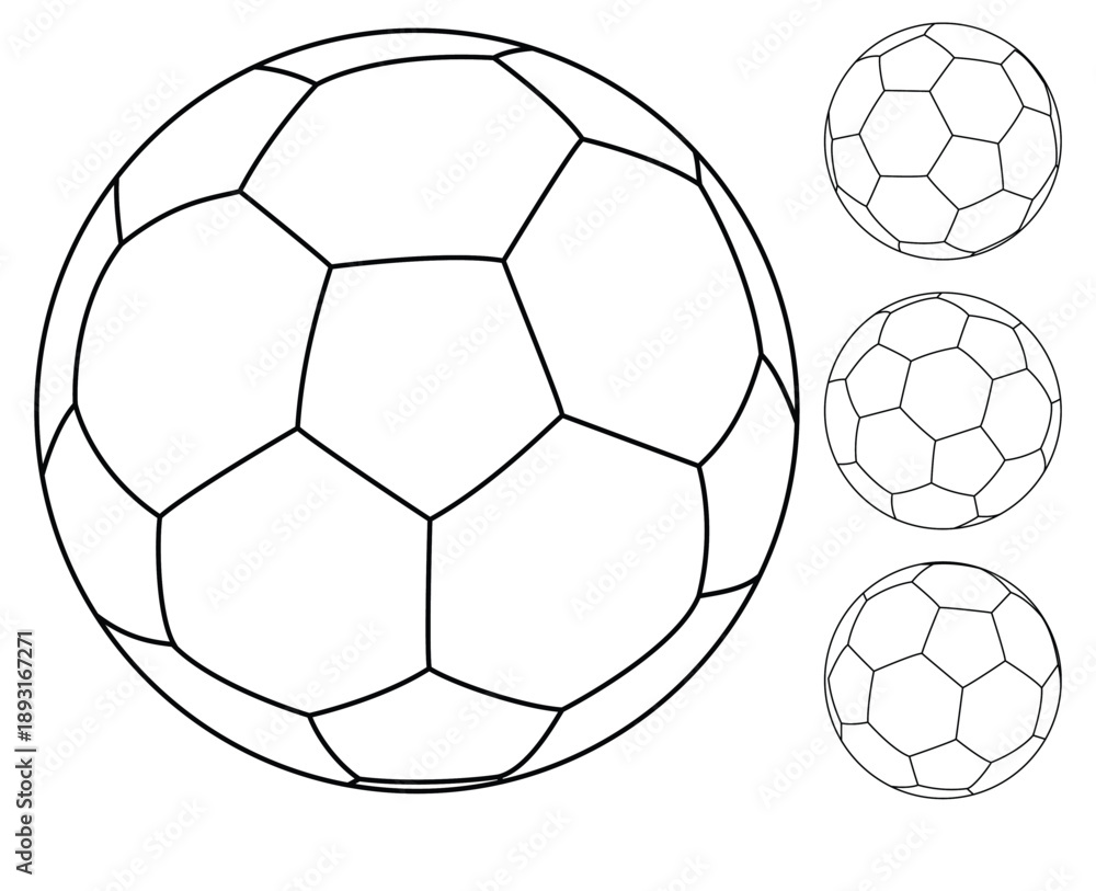 Fototapeta premium soccer balls outline