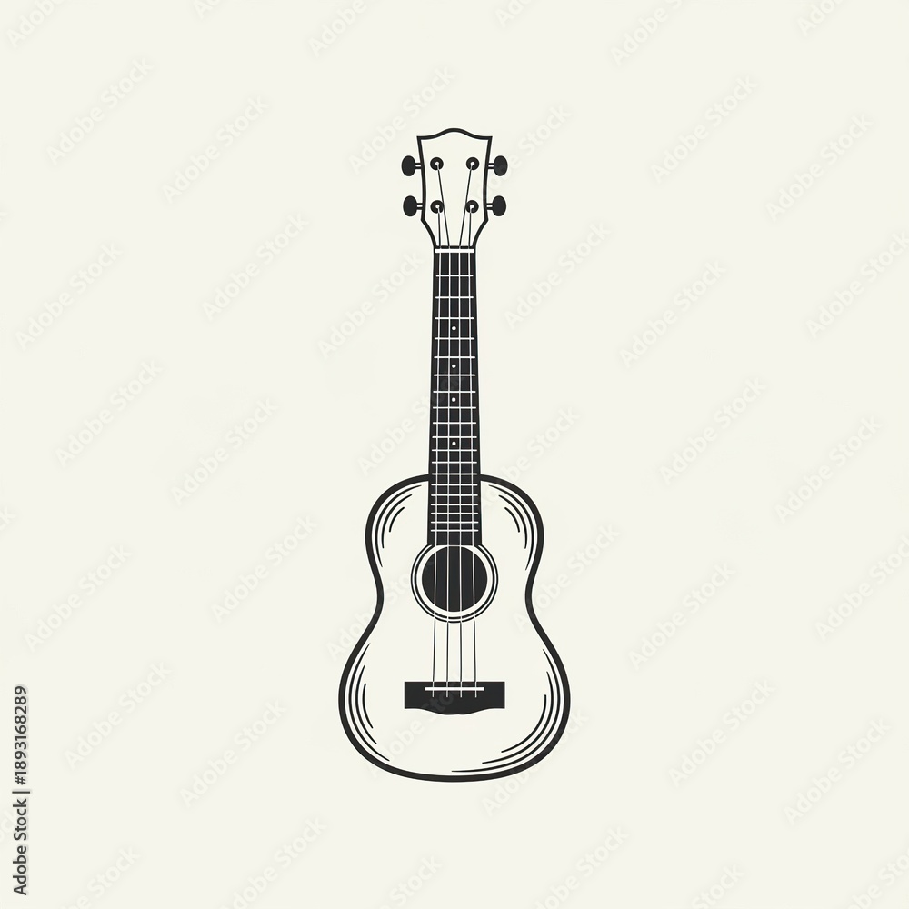 Naklejka premium Elegant ukulele illustration for music and art projects