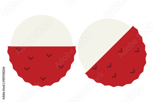 Lychee and Litchi fruit icon, Lychee fruit with leaf icon, Lychee fruit icon isolated on white background