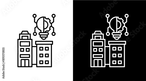 Innovation Hub White Icon Set Design